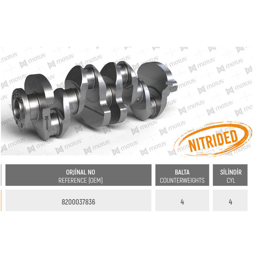 WAŁ KORBOWY MV PARTS D3508 RENAULT 1.9DCI 97-