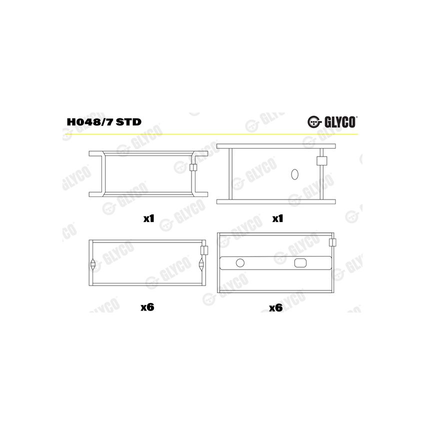 PANEWKI GŁÓWNE GLYCO H0487 STD MERCEDES OM366 84- 