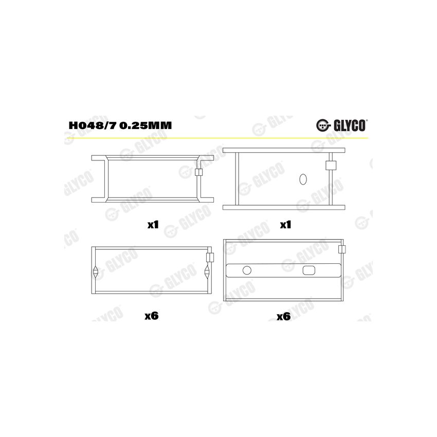 PANEWKI GŁÓWNE GLYCO H0487 0.25 MERCEDES OM366  84- 