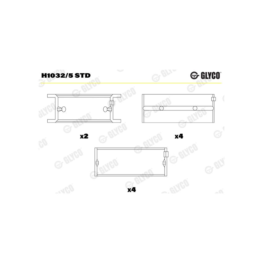 PANEWKI GŁÓWNE GLYCO H10325<AEM5312> STD MITSUBISHI 2.0-2.3B+D  -93 
