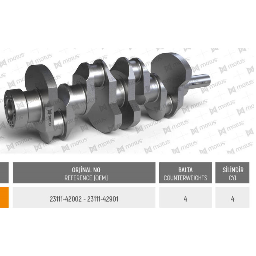 WAŁ KORBOWY MV PARTS D3523 MITSUBISHI 2.5D 4D56