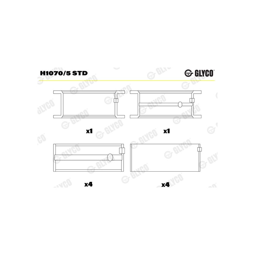 PANEWKI GŁÓWNE GLYCO H10705<AEM5395> STD NISSAN 1.6-2.0B+D  82-