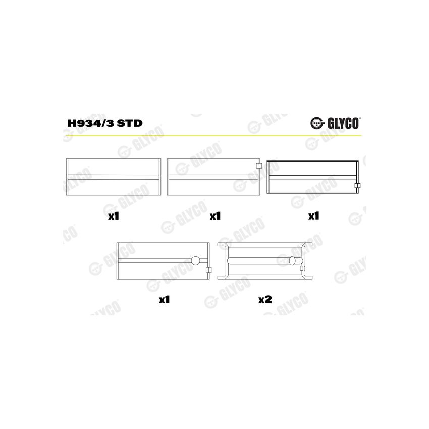 PANEWKI GŁÓWNE GLYCO H9343 STD OPEL 1.0-1.2 OHV
