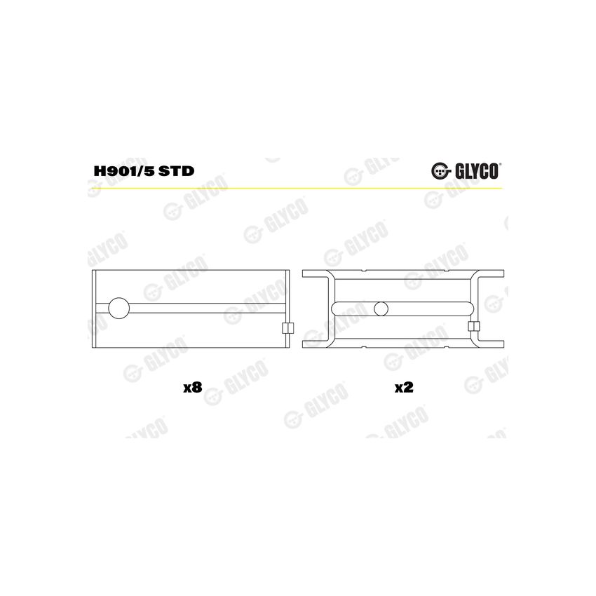 PANEWKI GŁÓWNE GLYCO H9015 STD OPEL 1.5-2.4 CIH 65- 
