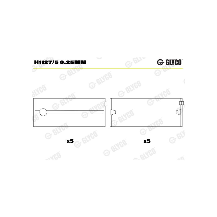 PANEWKI GŁÓWNE GLYCO H11275<7235M> 0.25 OPEL 1.5-1.7D/TD 92- 
