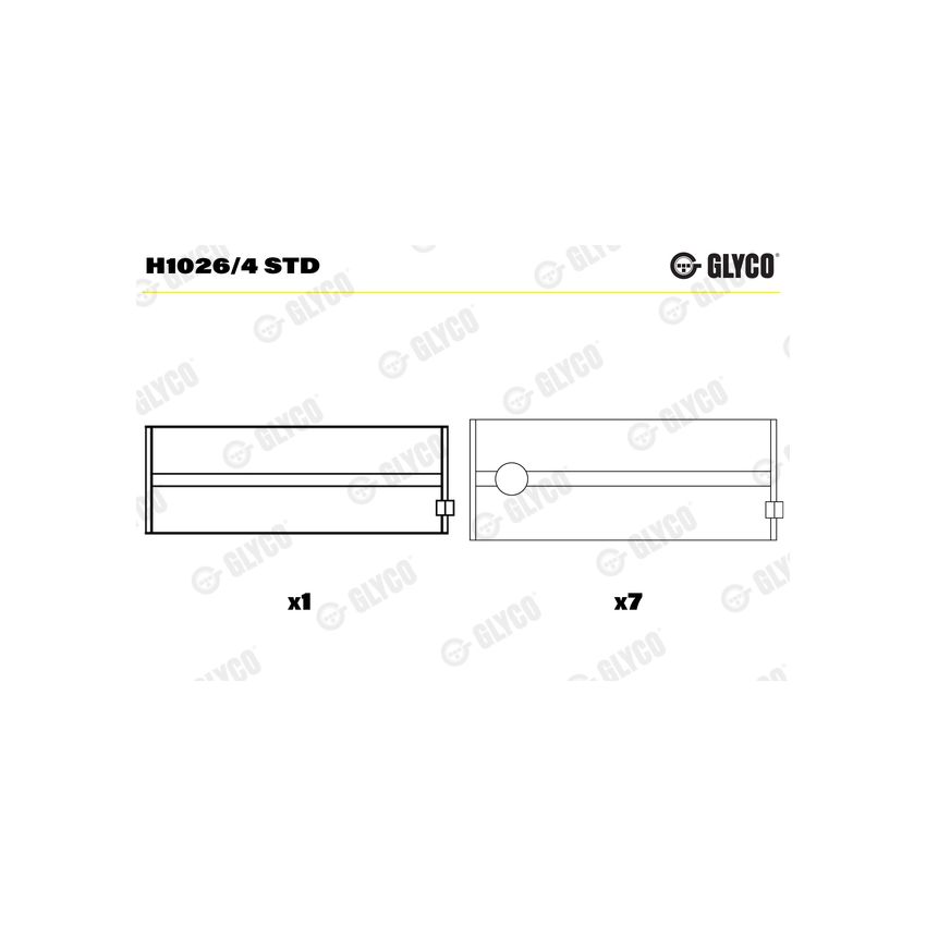 PANEWKI GŁÓWNE GLYCO H10264 STD PERKINS 3.152 70- 