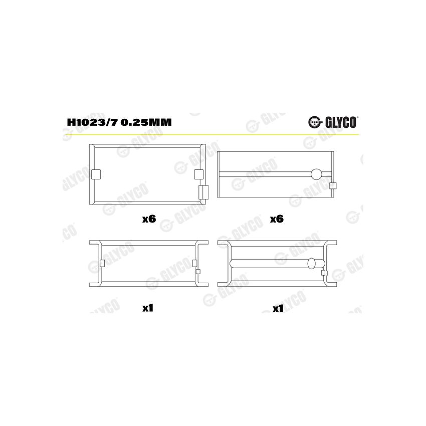 PANEWKI GŁÓWNE GLYCO H10237 0.25 IVECO F3BE0681 00- 