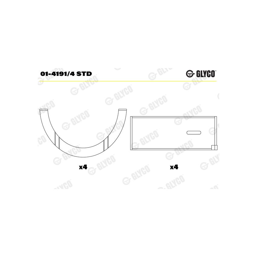 PANEWKI KORBOWODOWE GLYCO 0141914<AEB4643> STD RENAULT 2.1D-2.2  80-98 