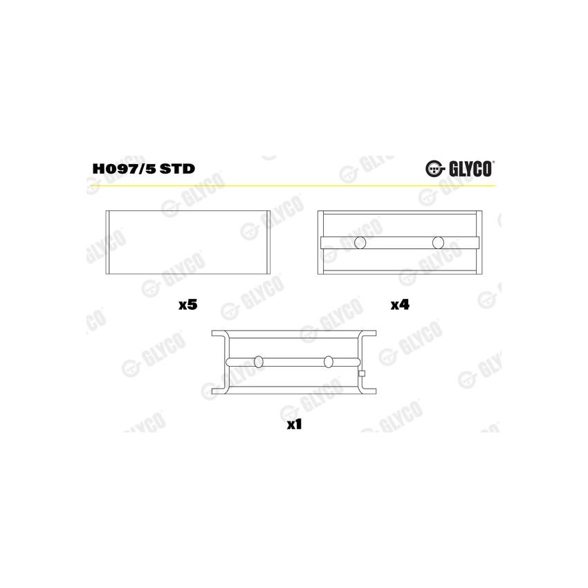 PANEWKI GŁÓWNE GLYCO H0975 STD RENAULT 1.2 96- 
