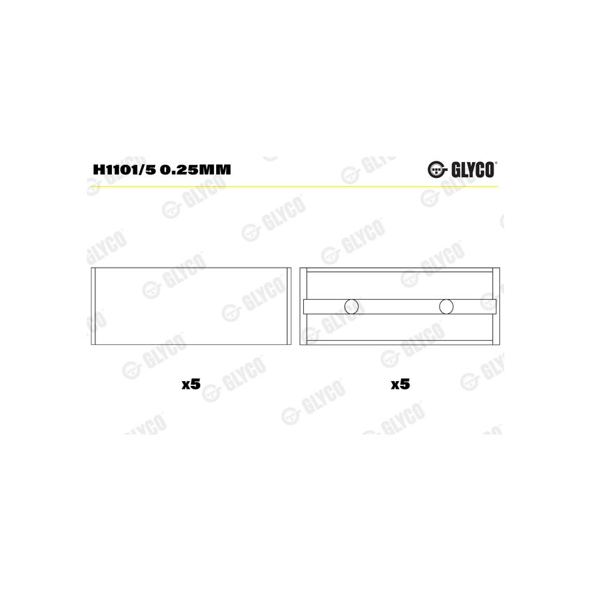 PANEWKI GŁÓWNE GLYCO H11015 0.25 RENAULT 1.9D-2.0 93- 
