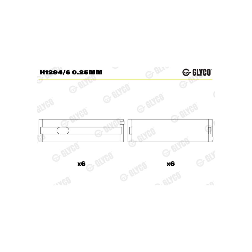 PANEWKI GŁÓWNE GLYCO H12946 0.25 VW 2.5TDI 03- 