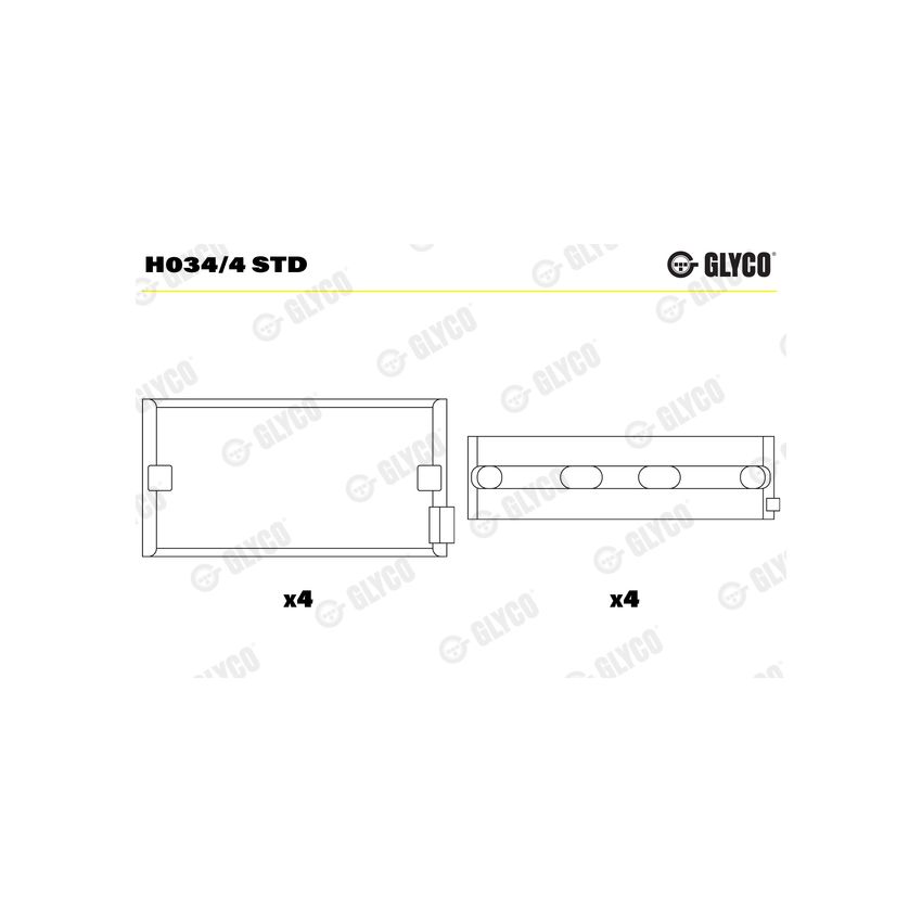 PANEWKI GŁÓWNE GLYCO H0344 STD VW V6  2.5TDi-3.2  90- 