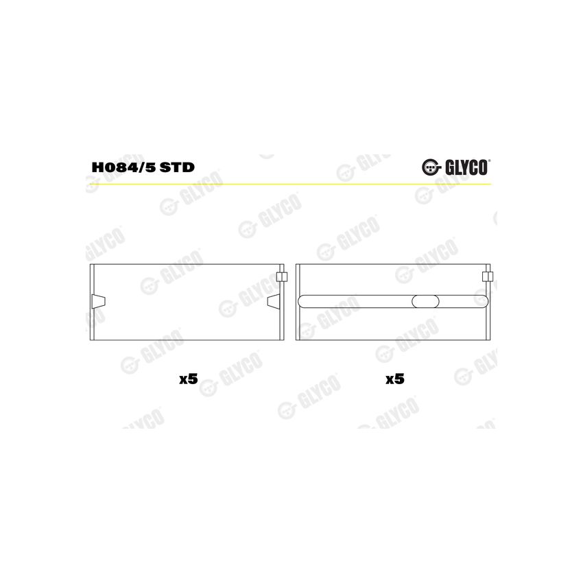 PANEWKI GŁÓWNE GLYCO H0845 STD VW 1.6-2.0BD 92- 