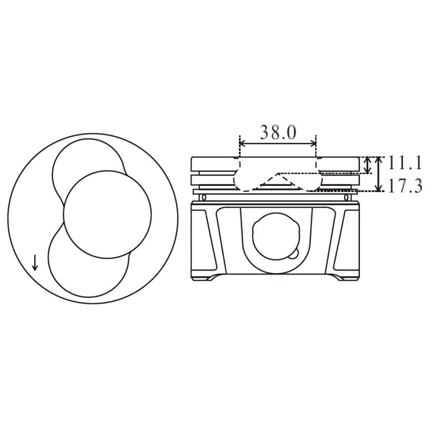 TŁOK MV PARTS P9833<78429> STD VW 2.0SDI 04-CYL3/4