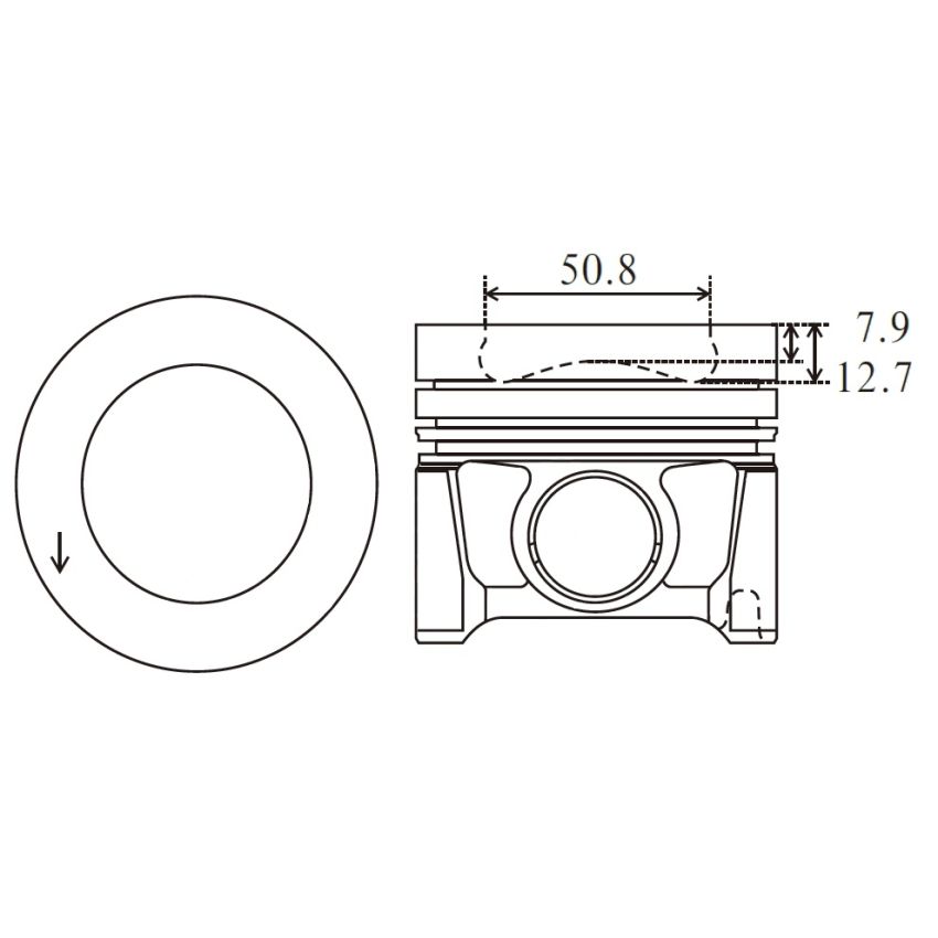 TŁOK MV PARTS P7116 STD VW 2.0TDI 03-