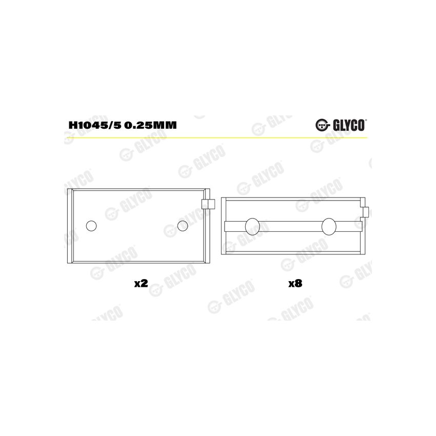 PANEWKI GŁÓWNE GLYCO H10455 0.25 LADA 1.1-1.6  70- 