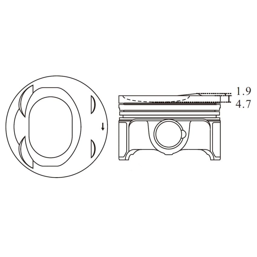 TŁOK MV PARTS P9144 STD VW 16V 1.4TFSI 07-