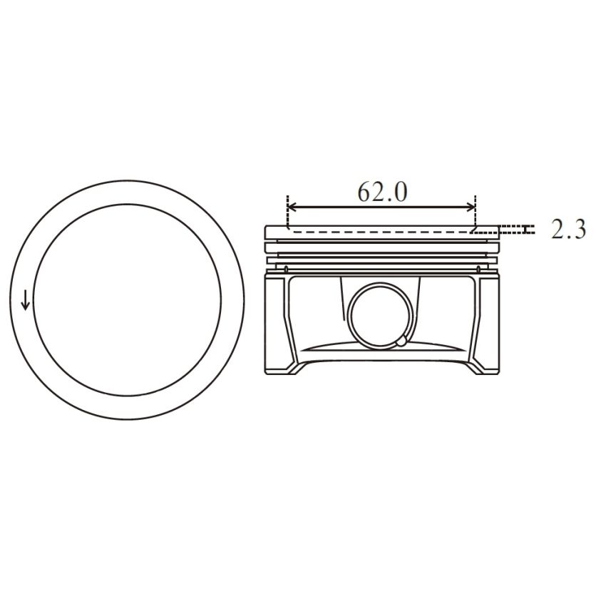 TŁOK MV PARTS P9289<70149> STD VW 16V 1.4TFSI 07-