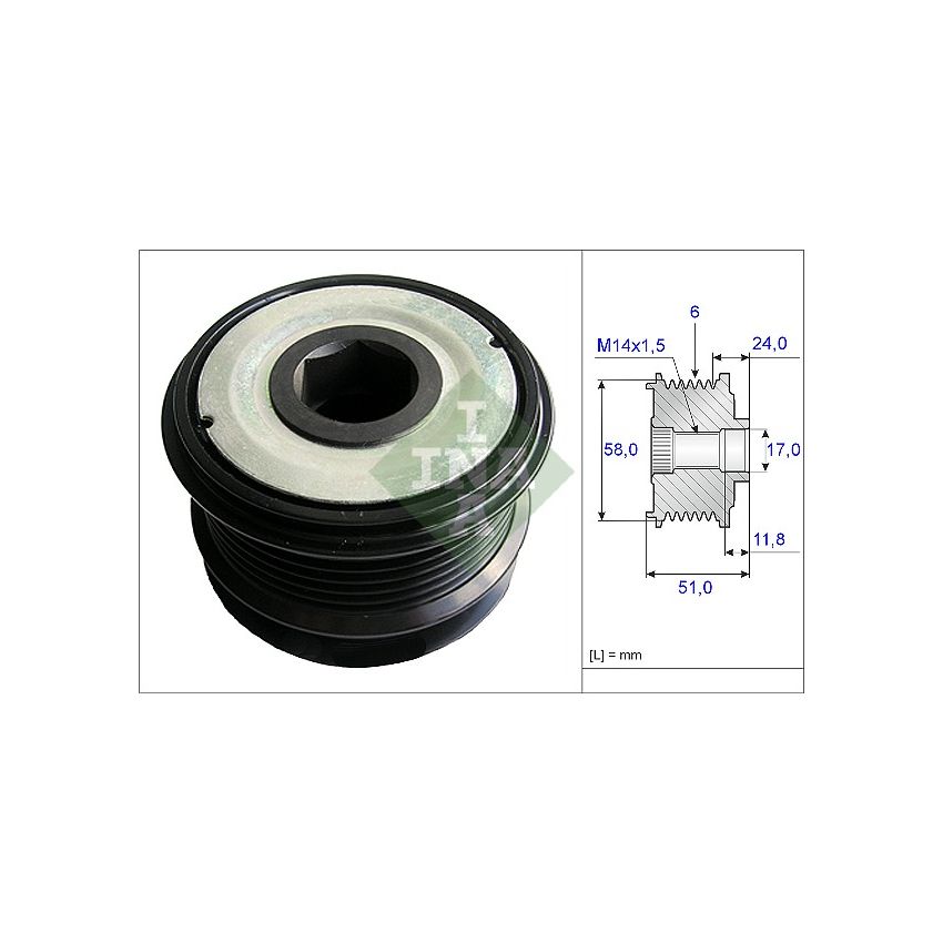 NAPINACZ PASKA INA 535019610 SPRZ.JEDNOKIER CHRYSLER 2.5-2.8CRD 00-