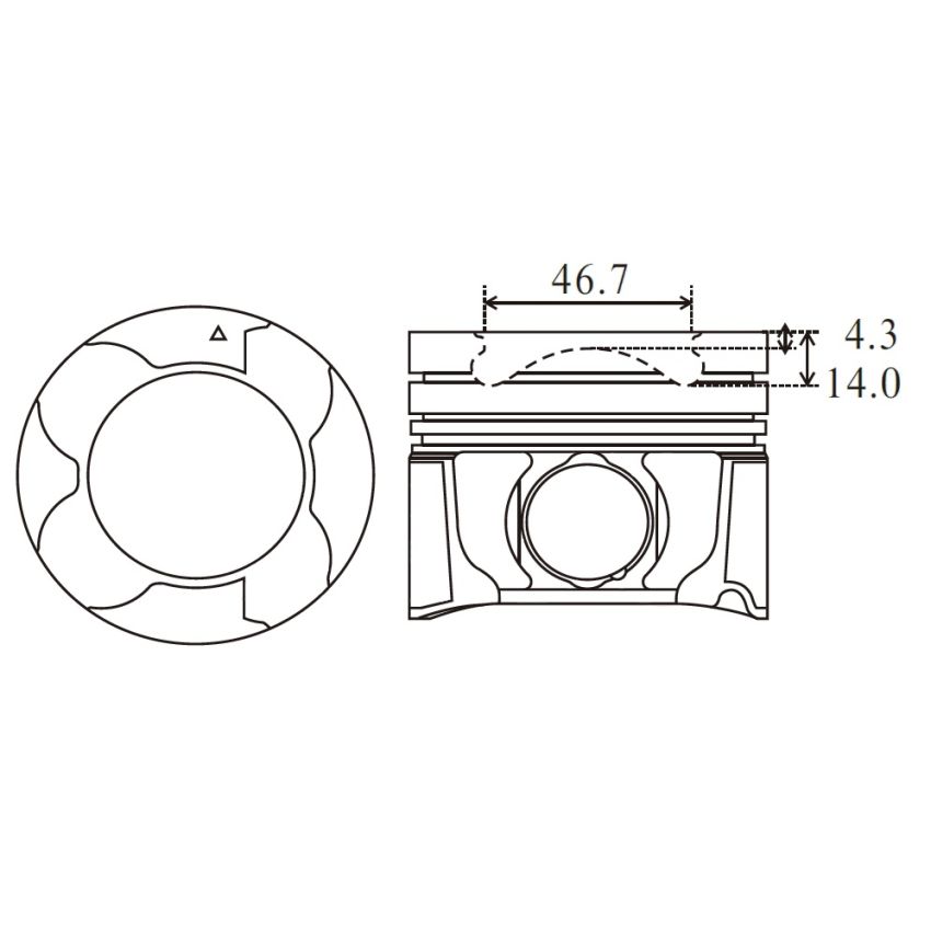 TŁOK MV PARTS P9514<70683> STD TOYOTA 2.0D-4D 09-