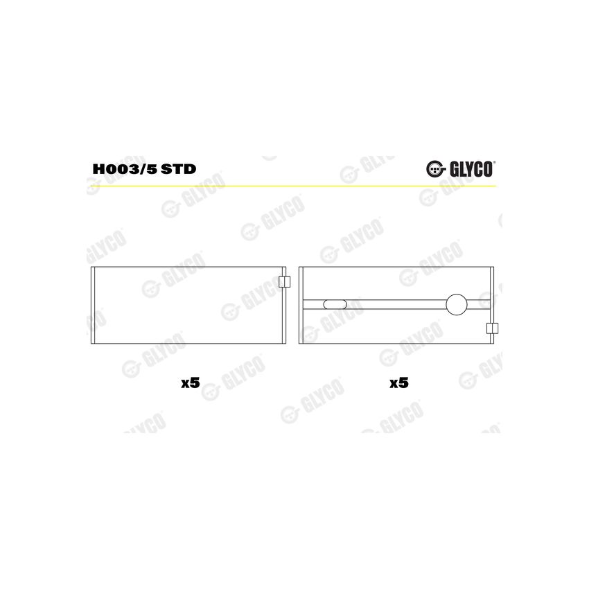 PANEWKI GŁÓWNE GLYCO H0035 STD VOLVO 2.1-2.3  84- 