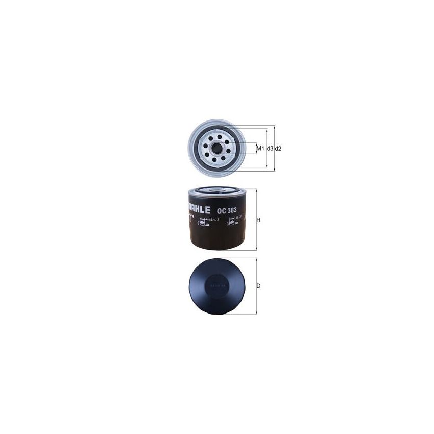 FILTR OLEJU KNEHT OC383 POL 1.5-1.6 77-
