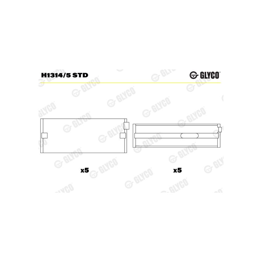 PANEWKI GŁÓWNE GLYCO H13145 STD VW 1.2TFSI 10- 