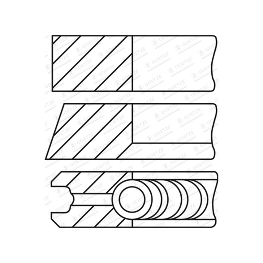 PIERŚCIENIE TŁOKOWE GOETZE 0844750700 0.50 VW 1.75/2/2 (2.0TDI)12-