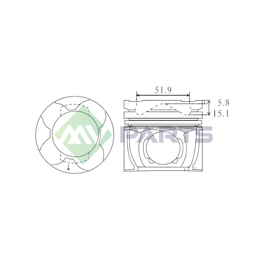 TŁOK MV PARTS P5038A STD MITSUBISHI 2.2DI-D 10-