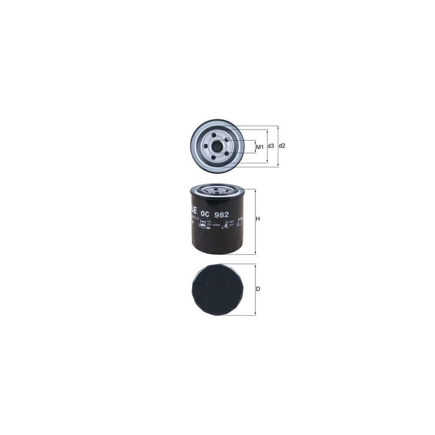 FILTR OLEJU KNEHT OC982 SUBARU 2.0 08-