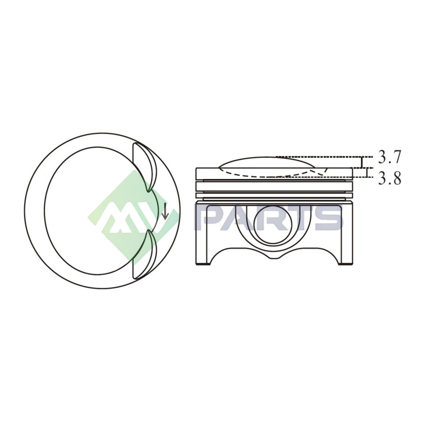 TŁOK MV PARTS P5222A STD VW 2.0TFSI 15-