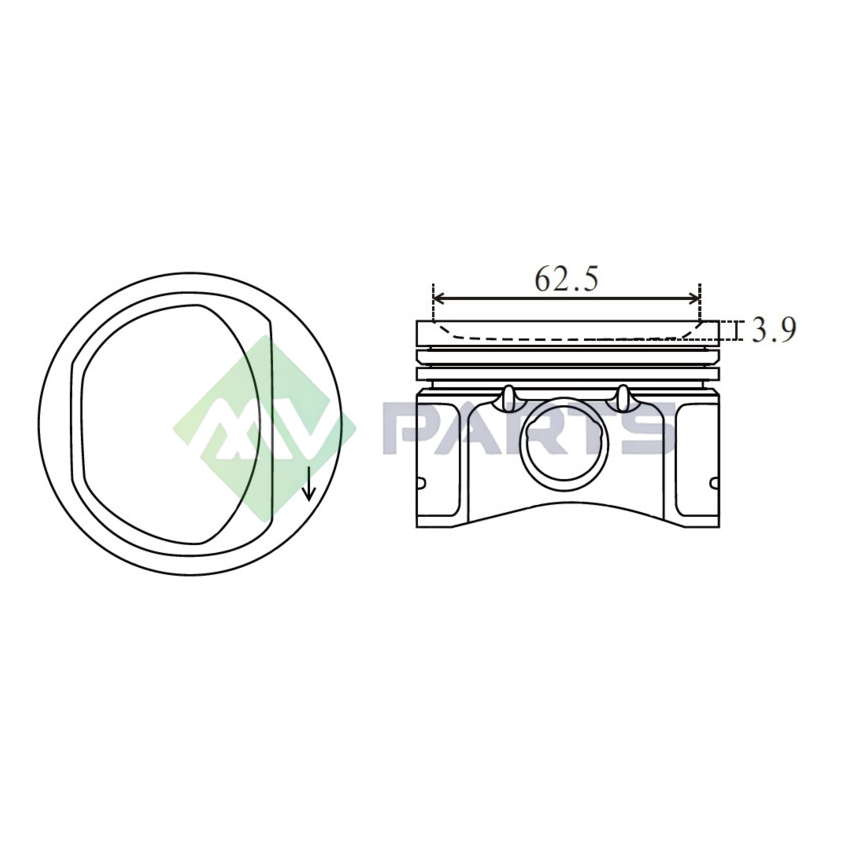 TŁOK MV PARTS P5231A STD FIAT 1.2 07-