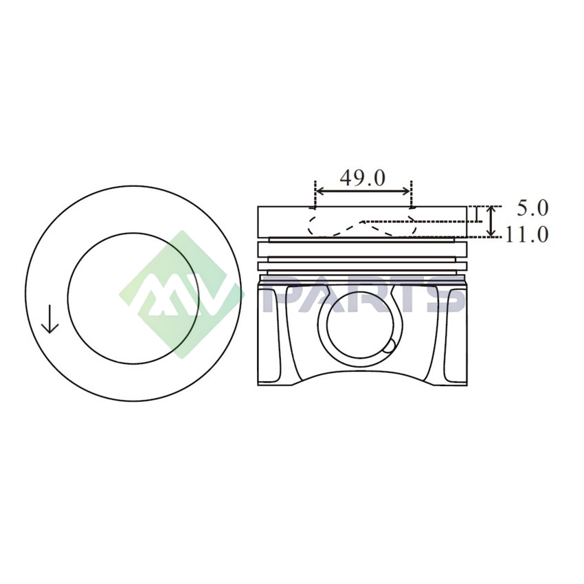 TŁOK MV PARTS P5247A STDTŁOK KPL VW 1.6TDI 12-