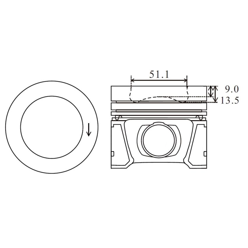 TŁOK MV PARTS P5249A STD VW 2.0TDI 15-