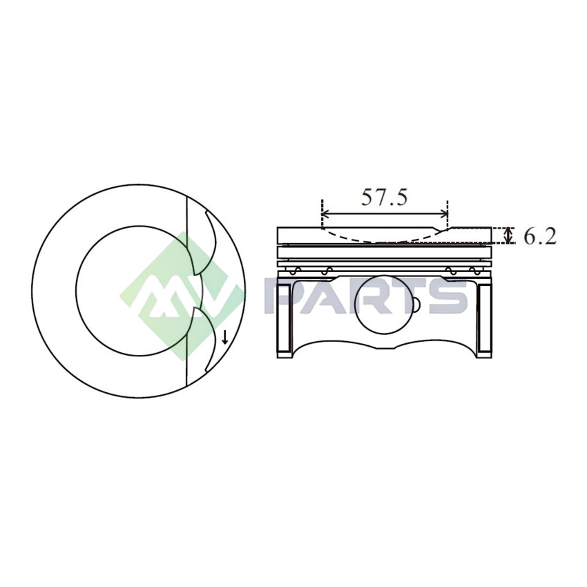 TŁOK MV PARTS P5253A STD VW 2.0TTS 13-