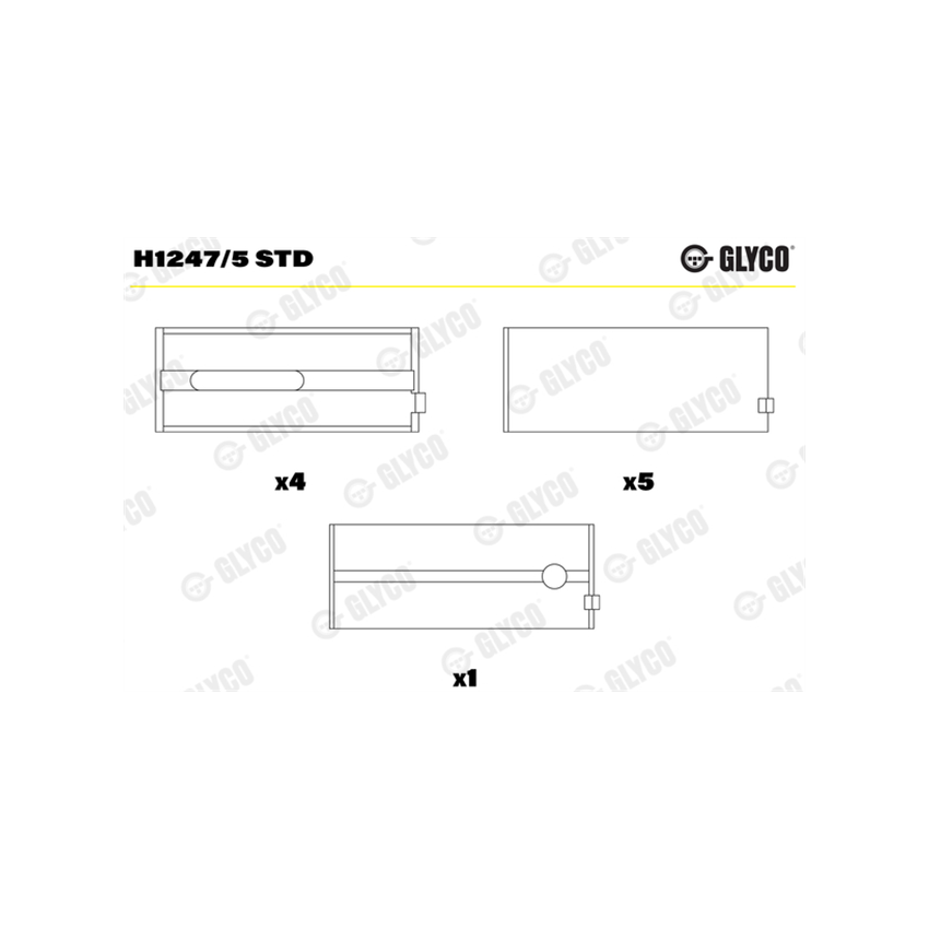 PANEWKI GŁÓWNE GLYCO H12475 STD MITSUBISHI 2.8D  82- 