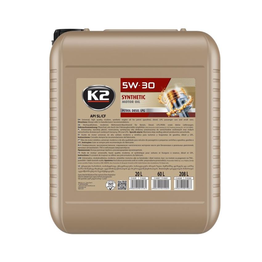 OLEJ SILNIKOWY K2 TEXAR 5W-30 XL 20L K2 O14020E