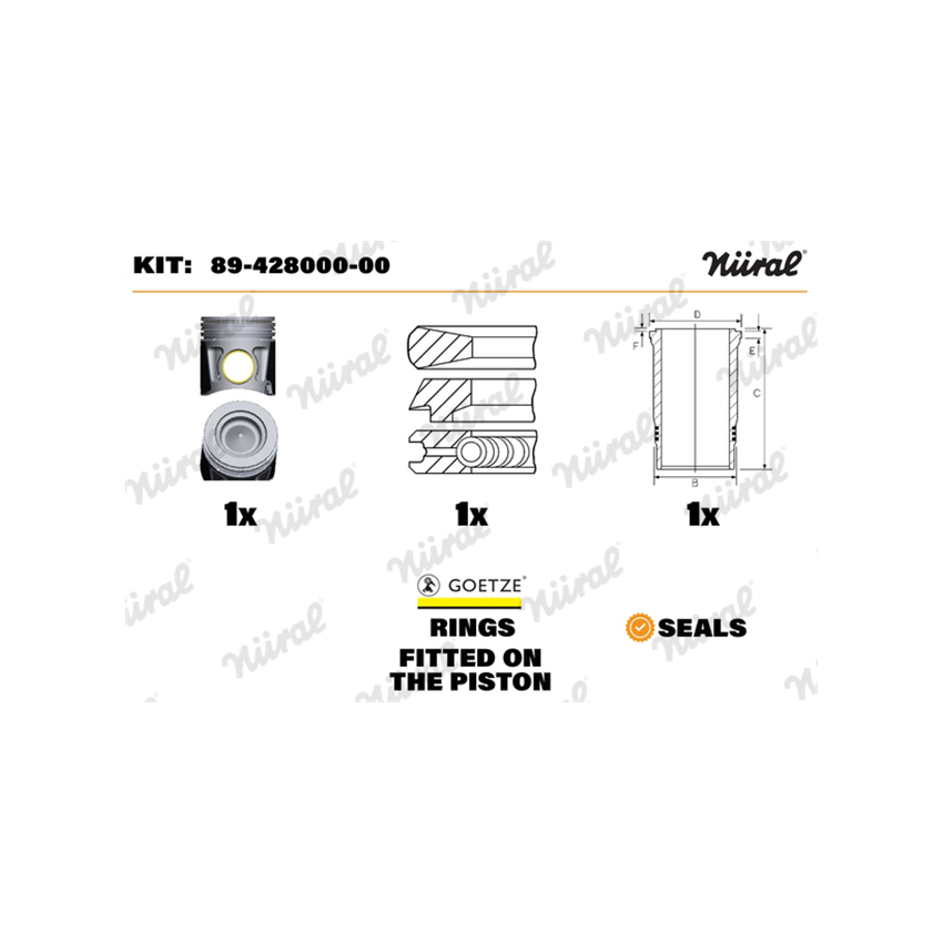 ZESTAW NAPRAWCZY GOETZE 8942800000 TŁOK+TULEJA IVECO F3B3681 06-