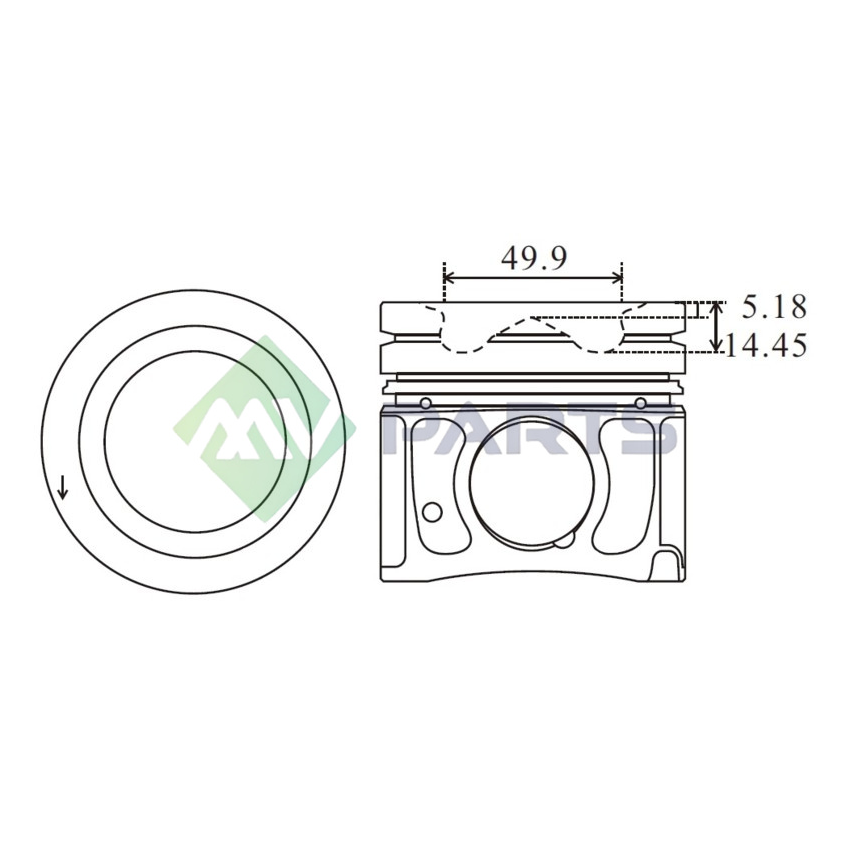 TŁOK MV PARTS P5802A STD HYUNDAI 2.0CRDI 15-