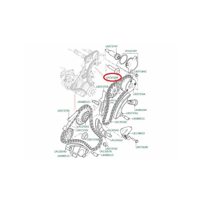 ŚRUBA KOŁA WAŁKA ROZRZĄDU OE LR125589 ROVER 2.0D 15-
