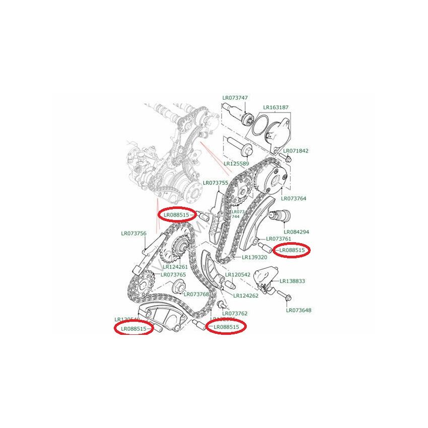 ŚRUBA PROWADNIC ŁAŃCUCHA ROZRZĄDU OE LR088515 ROVER 2.0D 15-