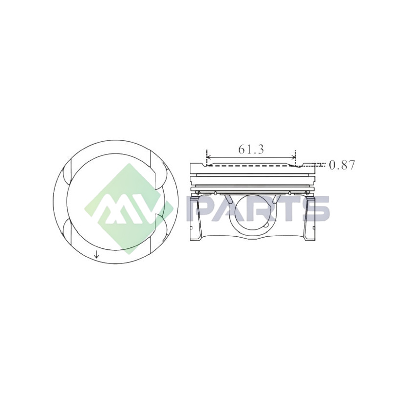 TŁOK MV PARTS P5969A STD VOLVO 1.5 18-