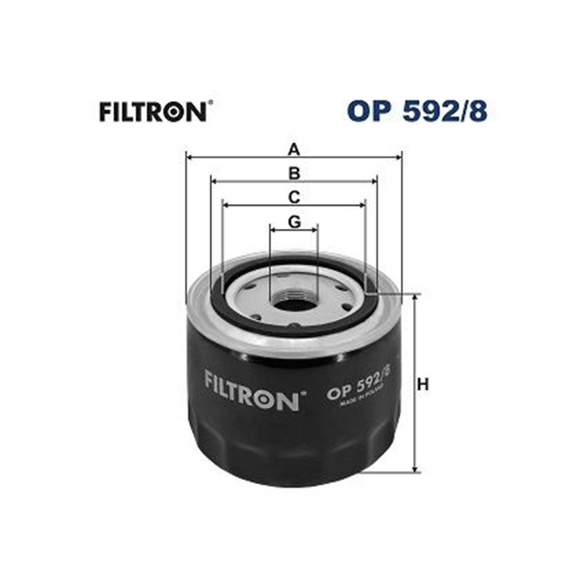 FILTR OLEJU FILTRON OP592/8 FIAT 2.3JTD 06-