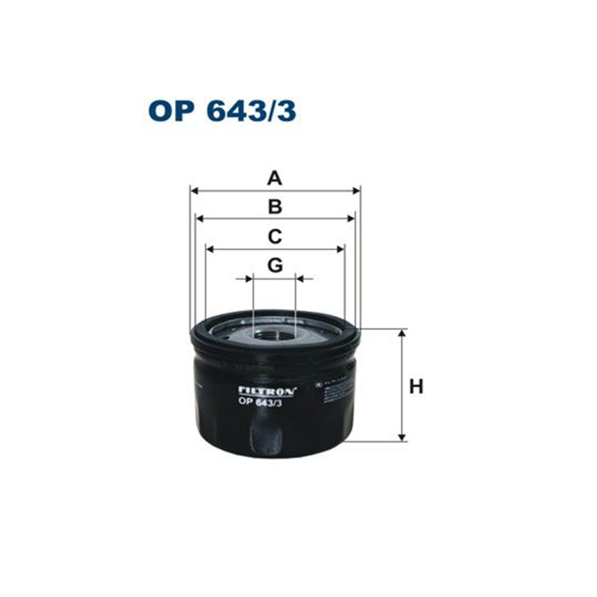 FILTR OLEJU FILTRON OP643/3 RENAULT 1.2-2.1B+D 80-