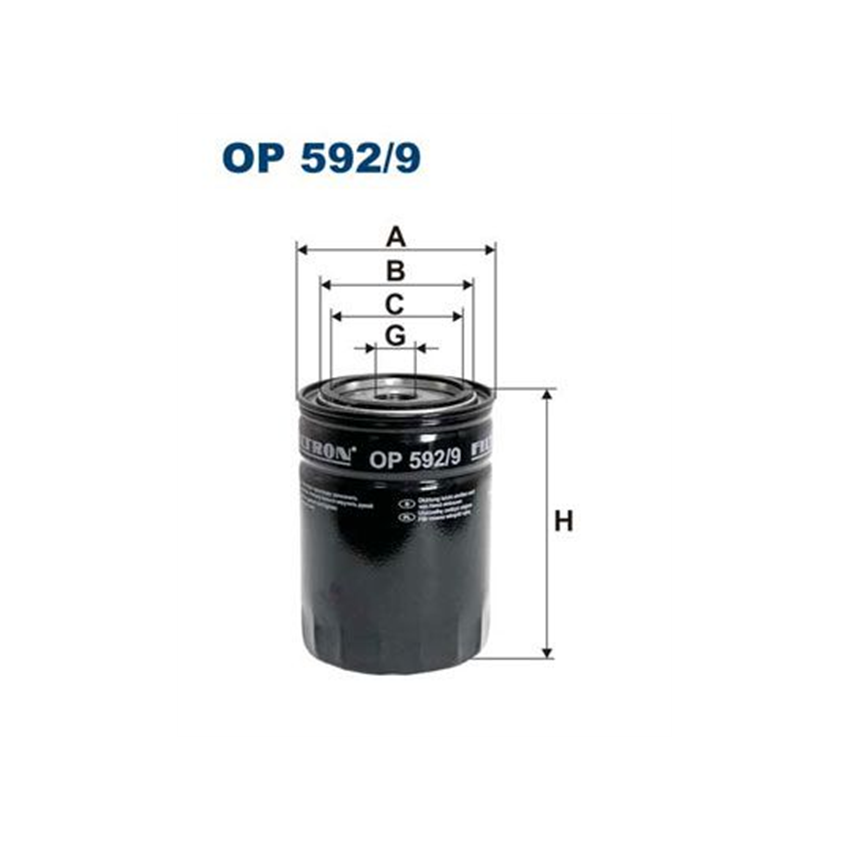 FILTR OLEJU FILTRON OP592/9 FIAT 3.0JTD 06-