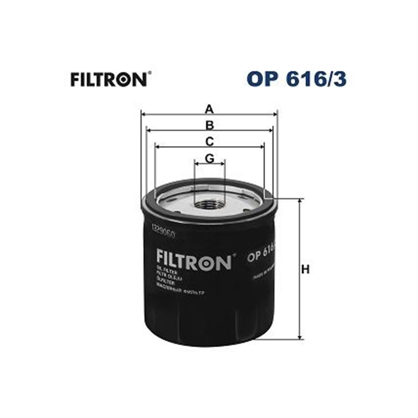 FILTR OLEJU FILTRON OP616/3 VW 1.0-1.6 11-19