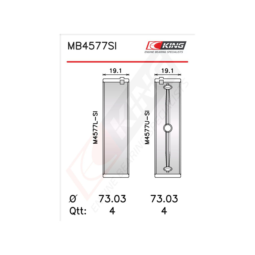 PANEWKI GŁÓWNE KING BEARINGS MB4577SI 0.50 CHRYSLER 3.6 13-