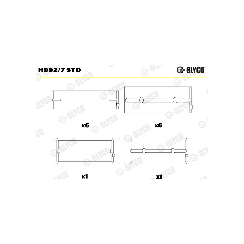 PANEWKI GŁÓWNE GLYCO H9927 STD MAN D2866  74- 