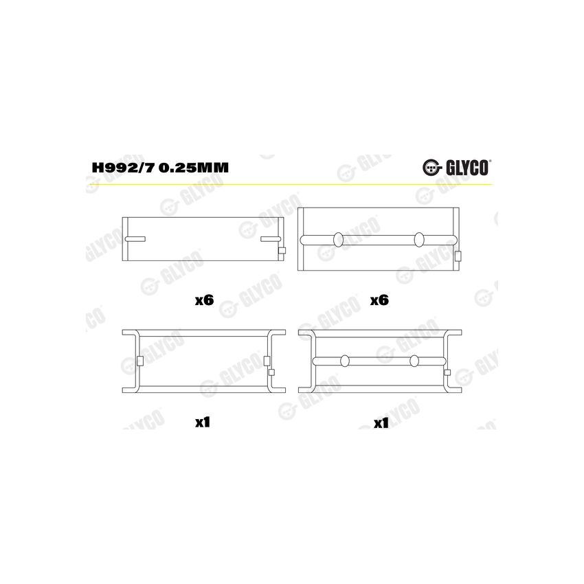 PANEWKI GŁÓWNE GLYCO H9927 0.25 MAN D2866  74- 