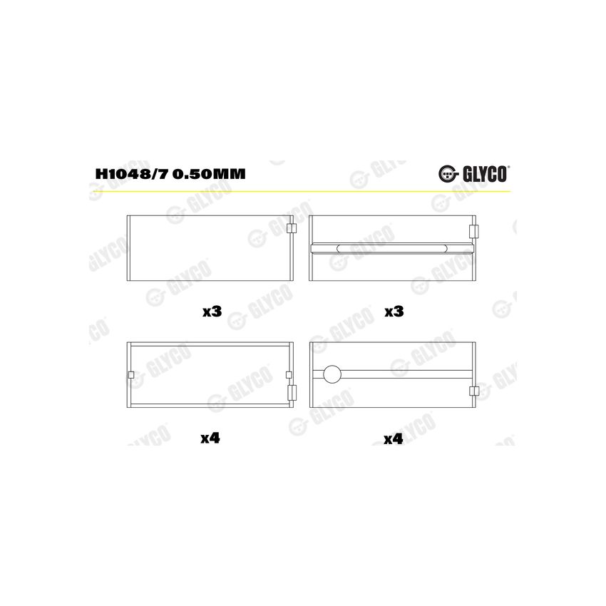 PANEWKI GŁÓWNE GLYCO H10487 0.50 IVECO 8360 77- 